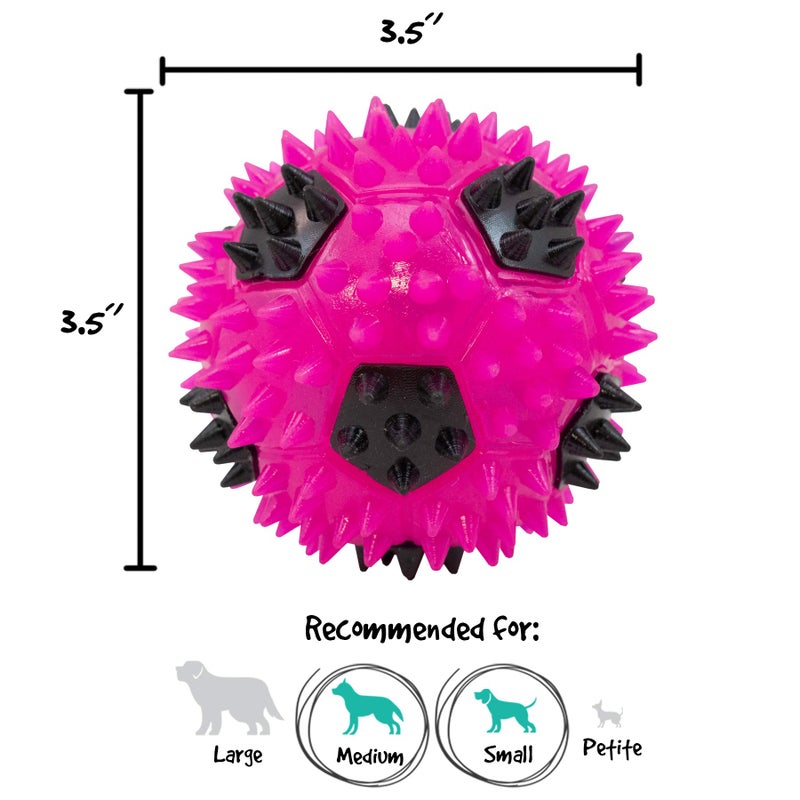 Gnawsome 3.5â€ Squeak & Light Soccer Ball Dog Toy - Medium, Cleans Teeth and Promotes Dental and Gum Health for Your Pet, Colors will vary - Image 4